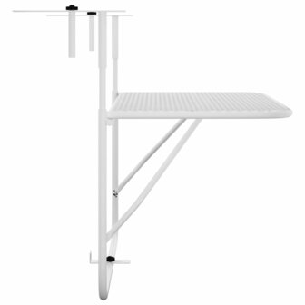 Balkontafel 60x40 cm staal wit 4