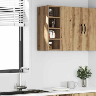 Hangkast 20x29,5x60 cm bewerkt hout artisanaal eikenkleur 3