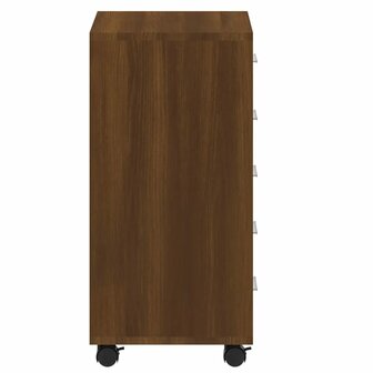 Ladekast met wieltjes bewerkt hout bruineiken 7