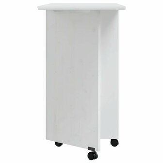Ladekast met bureau MOSS verrijdbaar massief grenenhout wit 6
