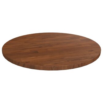 Tafelblad rond &Oslash;40x1,5 cm bewerkt massief eikenhout donkerbruin 1