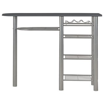 3-delige Barset met schappen hout en staal zwart 3