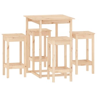 5-delige Barset massief grenenhout 2