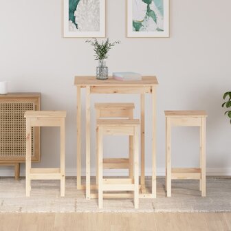 5-delige Barset massief grenenhout 3