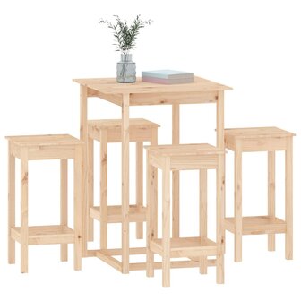 5-delige Barset massief grenenhout 4