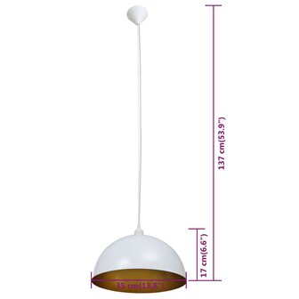 Plafondlampen in hoogte verstelbaar halfrond wit 2 st  9