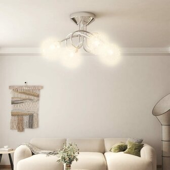 Plafondlamp met gaasdraad kappen voor 4 x G9 LED 1