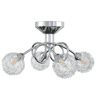 Plafondlamp met gaasdraad kappen voor 4 x G9 LED 2