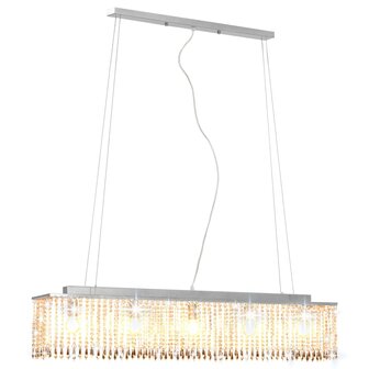 Plafondlamp met kristallen kralen 104 cm zilverkleurig  2