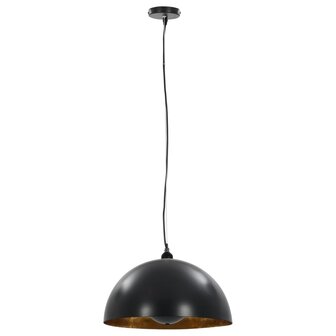 Plafondlampen 2 st halfrond E27 40 cm zwart en goudkleurig 3