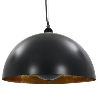 Plafondlampen 2 st halfrond E27 40 cm zwart en goudkleurig 5