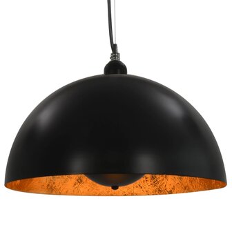 Plafondlampen 2 st halfrond E27 40 cm zwart en goudkleurig 6