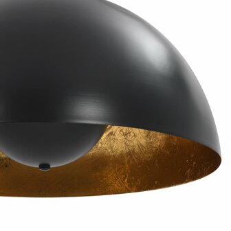 Plafondlampen 2 st halfrond E27 40 cm zwart en goudkleurig 7