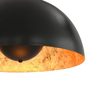 Plafondlampen 2 st halfrond E27 40 cm zwart en goudkleurig 8