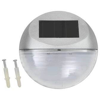 LED-wandlampen solar rond zilver 12 st 2