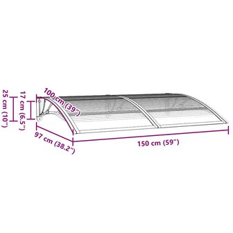 Deurluifel 150x100 cm polycarbonaat zwart 7