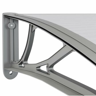 Deurluifel 350x75 cm polycarbonaat grijs en transparant 6