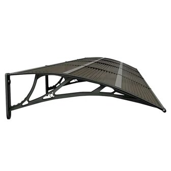 Deurluifel 400x75 cm polycarbonaat zwart 5