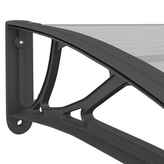 Deurluifel 400x100 cm polycarbonaat zwart 6