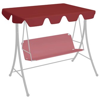 Vervangingsluifel voor schommelbank 150/130x105/70 cm wijnrood 1
