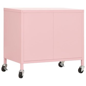 Opbergkast 60x35x56 cm staal roze 5