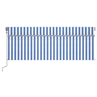 Luifel automatisch uittrekbaar met rolgordijn 4,5x3 m blauw wit 3