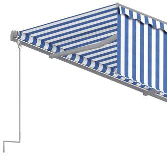 Luifel automatisch uittrekbaar met rolgordijn 4,5x3 m blauw wit 5