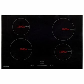 Inductiekookplaat 4 zones aanraakbediening 7000 W 77 cm glas 3