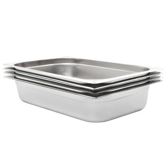 Gastronormbakken 4 st GN 1/1 100 mm roestvrij staal  1