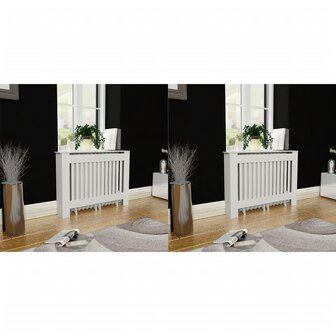 Radiatorombouw 2 st 112 cm MDF wit 1