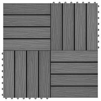 Terrastegels diep reli&euml;f 30x30 cm 1 m&sup2; HKC grijs 11 st 1