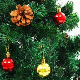 Kunstkerstboom met verlichting en kerstballen 150 cm groen 8