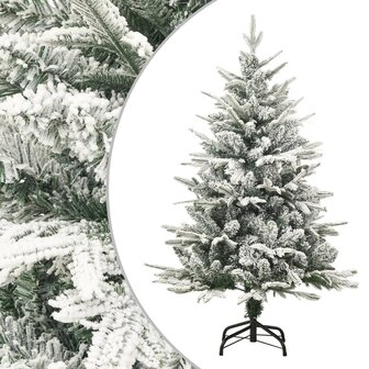 Kunstkerstboom met sneeuw 120 cm PVC en PE groen 1