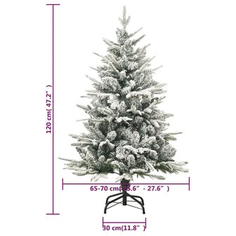 Kunstkerstboom met sneeuw 120 cm PVC en PE groen 7