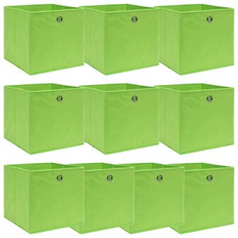 Opbergboxen 10 st 32x32x32 cm stof groen 1