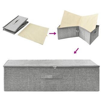 Opbergbox 70x40x18 cm stof grijs 5
