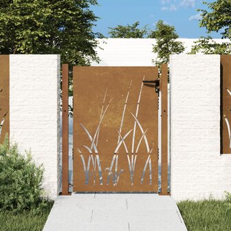 Poort 105x130 cm grasontwerp cortenstaal 1