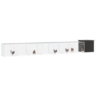 Kippenhok 800x91x100 cm gegalvaniseerd staal antracietkleurig 2