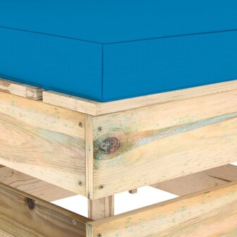 Middenbank sectioneel met kussens groen ge&iuml;mpregneerd hout 5