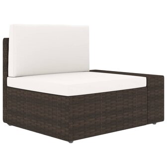 Hoekbank met linkerarmleuning sectioneel poly rattan bruin 1