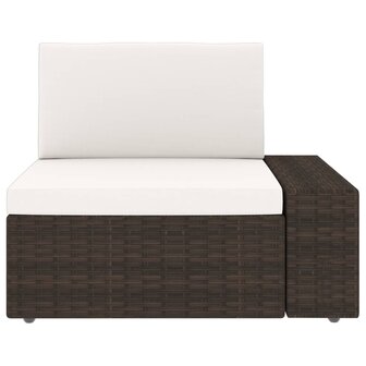 Hoekbank met linkerarmleuning sectioneel poly rattan bruin 2