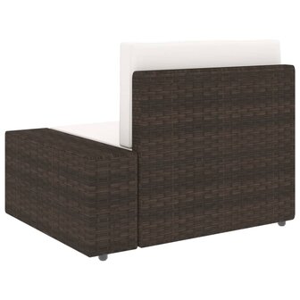 Hoekbank met linkerarmleuning sectioneel poly rattan bruin 4