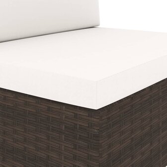 Hoekbank met linkerarmleuning sectioneel poly rattan bruin 5