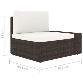 Hoekbank met linkerarmleuning sectioneel poly rattan bruin 6