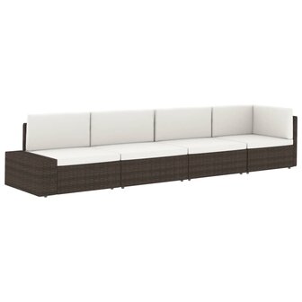 Hoekbank met linkerarmleuning sectioneel poly rattan bruin 7