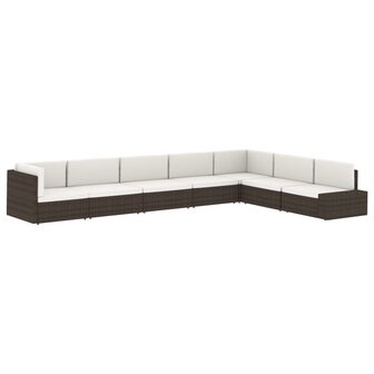 Hoekbank met linkerarmleuning sectioneel poly rattan bruin 8