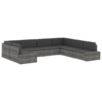 Hoekbank met linkerarmleuning sectioneel poly rattan bruin 9