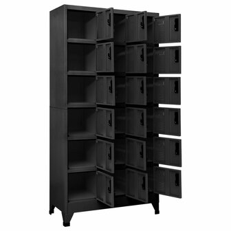 Lockerkast 90x40x180 cm staal antracietkleurig 3