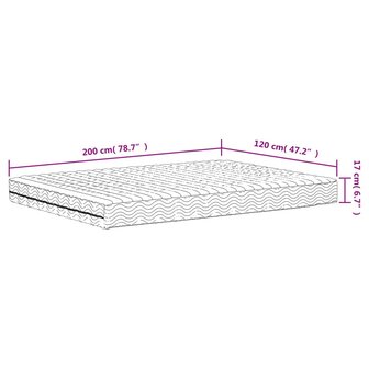 Schuimmatras hardheid H2 H3 120x200 cm wit 9