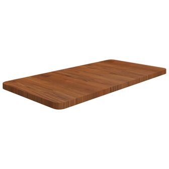 Wastafelblad 80x40x2,5cm behandeld massief hout donkerbruin 1